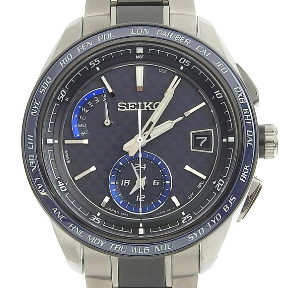 Seiko SEIKO Brights Day Date Men's Solar Radio Watch SAGA261 8B63 0AN0 - Picture 1 of 7